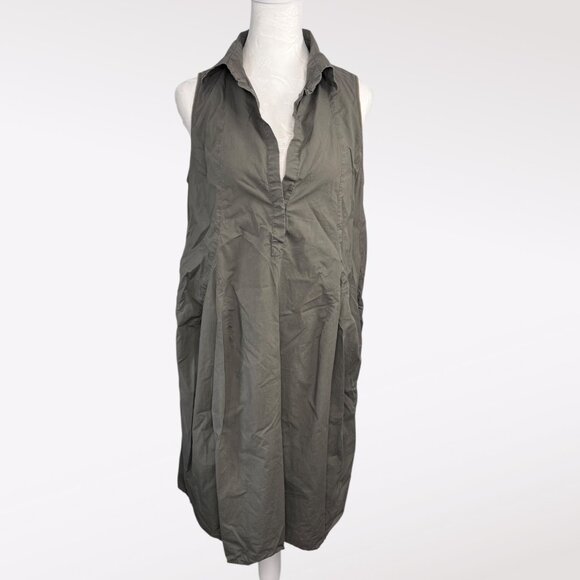 Hache Italy Olive Green Sleeveless Midi Dress Size Small - Picture 1 of 7